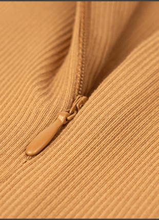 half zip mock neck yoga top with hidden zipper design