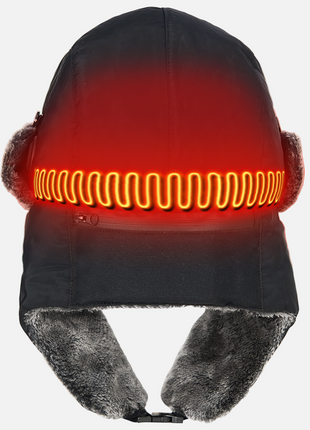 heated area of faux fur trapper hat