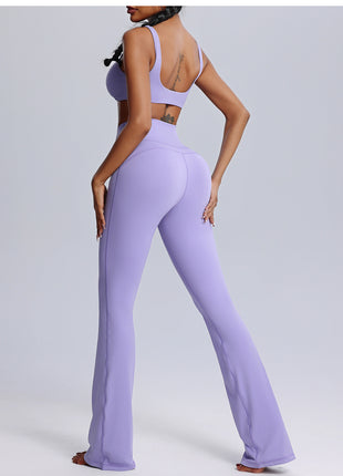 high waist crisscross flared yoga pants