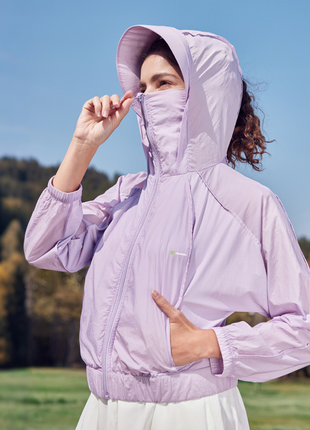 hooded sun jacket with face mask