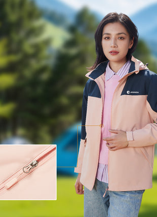 hooded windbreaker with waterproof zipper