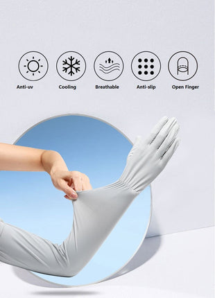 Ice Silk UV Protection Long Sleeve Golf Gloves - Sidiou Group