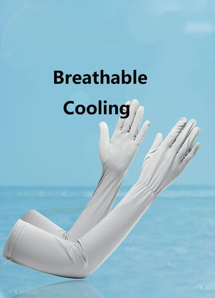 Ice Silk UV Protection Long Sleeve Golf Gloves - Sidiou Group