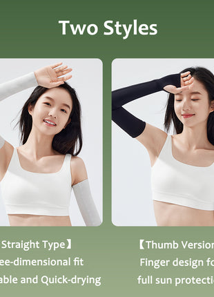 ice silk straight type and thumb hole arm sleeves