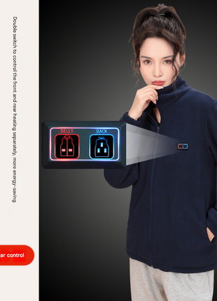 intelligent dual control heated fleece jacket