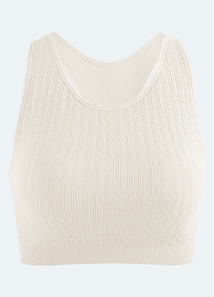 ivory plaid jacquard athletic tank top