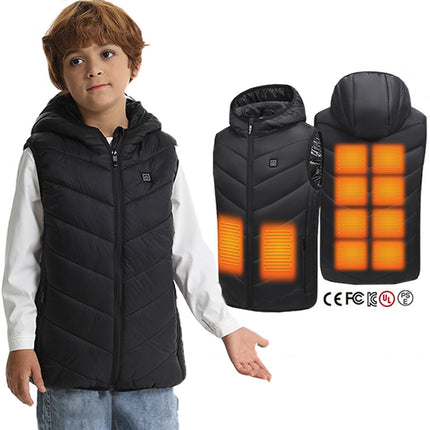 kids 10 areas hooded heated gilet