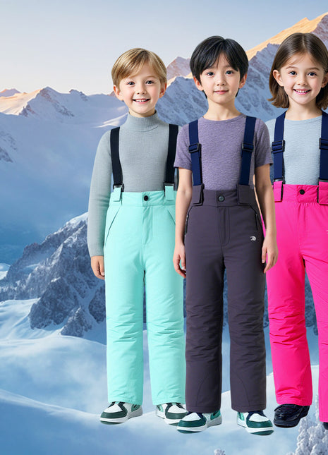 kids waterproof ski bib pants