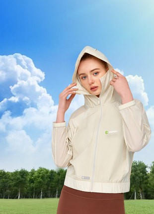 large brim hooded sun protection coat
