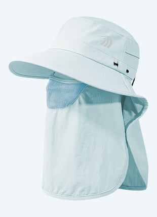 light blue uv full face bucket hat