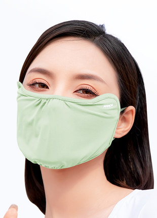 light green cooling ice silk_ uv protection face mask