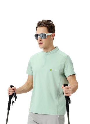 light green outdoor half zip quick dry t shirt