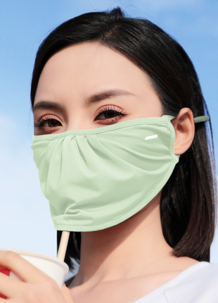 light green shell shape uv protection face mask