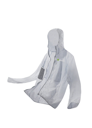 light grey lightweight hiking windbreaker