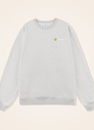 light grey plain fleece crewneck pullover