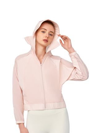 light pink wide brim sun protection jacket