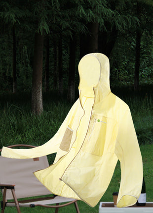 light yellow outdoor hiking windbreaker