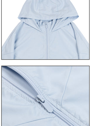 lightweight hooded sun jacket with quality zipper