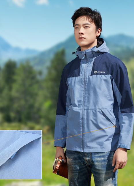 lightweight hooded windbreaker with hidden zipper design
