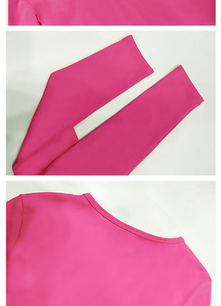 long sleeve fitted yoga top detail display