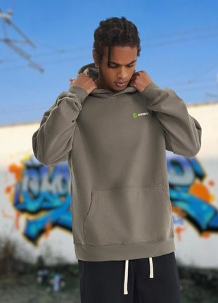 loose fit plain fleece hoodie