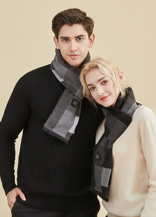 mens and womens checkered heated scarf