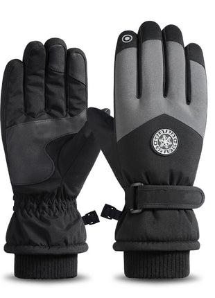 mens black thermal ski gloves