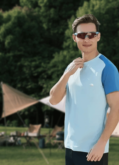 mens colorblock quick dry casual t shirt