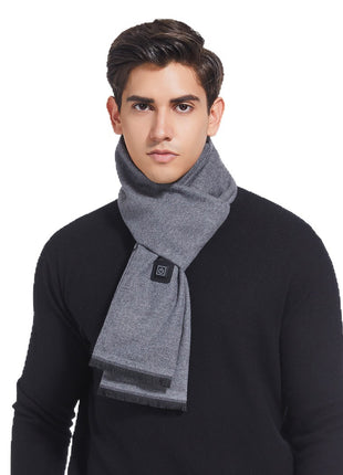 mens grey heated scarf