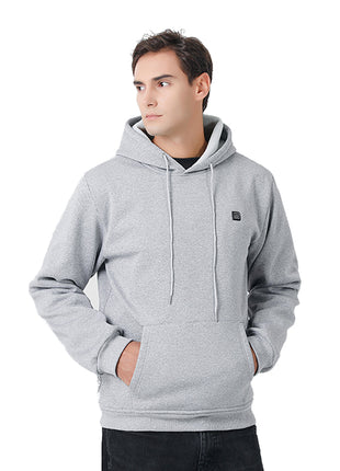 mens grey smart 7 area heated hoodie