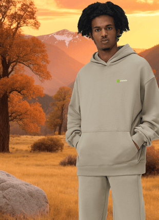 mens heavyweight solid color fleece hoodie