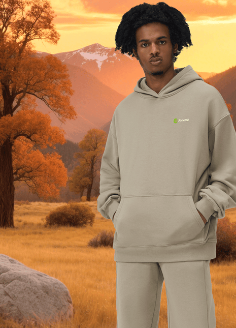 mens heavyweight solid color fleece hoodie
