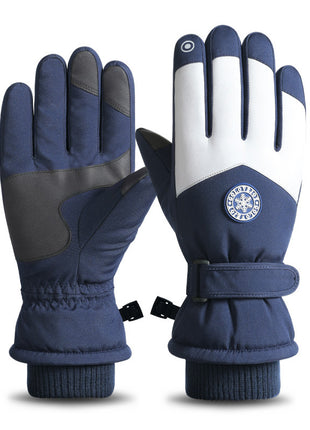 mens navy thermal ski gloves