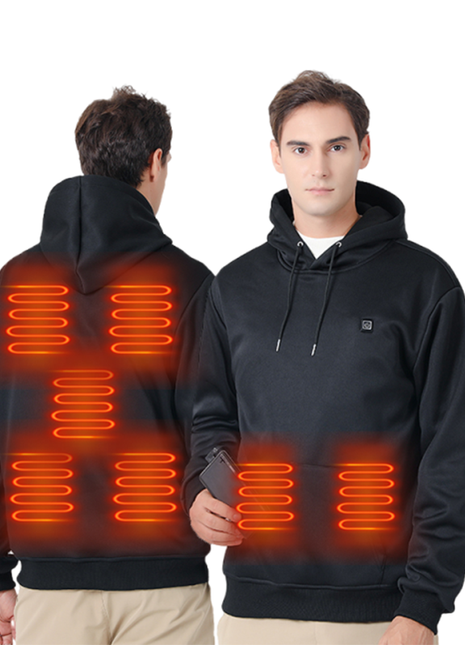 mens smart 7 area heated hoodie