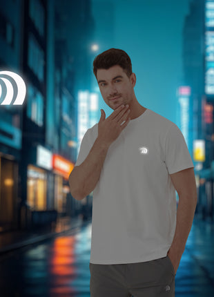 mens sun protection quick dry shirt with reflective logo