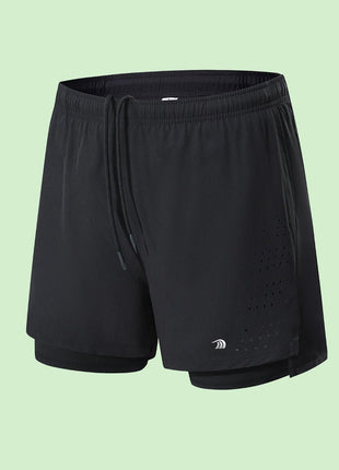Men's Double Layer Printed Fitness Shorts - Sidiou Group