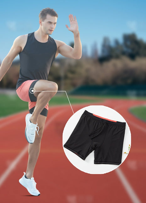 Men's Faux Two - piece Drawstring Quick - drying Sports Shorts - Sidiou Group
