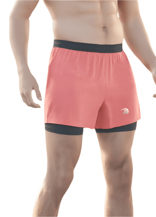 Men's Faux Two - piece Drawstring Quick - drying Sports Shorts - Sidiou Group