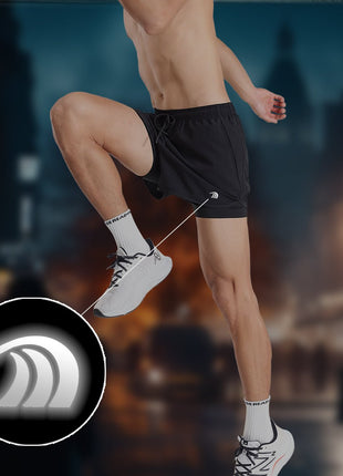 Men's Faux Two - piece Sports Shorts - Sidiou Group