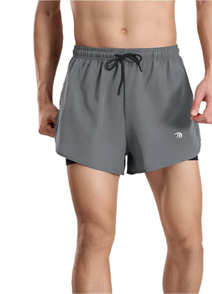 Men's Faux Two - piece Sports Shorts - Sidiou Group