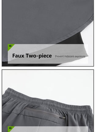 Men's Faux Two - piece Sports Shorts - Sidiou Group