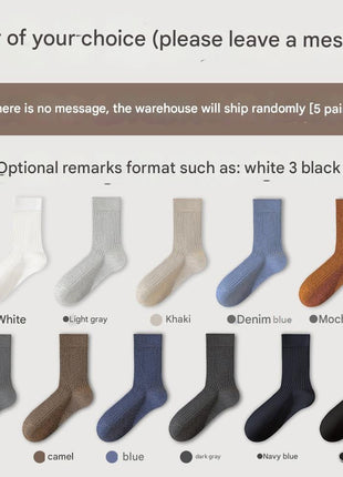 Men's Pure Cotton Mid - tube Business Socks - Sidiou Group