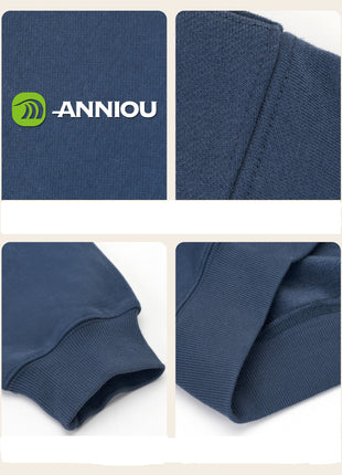 mens heavyweight hoodie fabric stitching and ribbed cuffs details