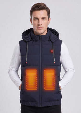 #navy carbon fiber heated vest men