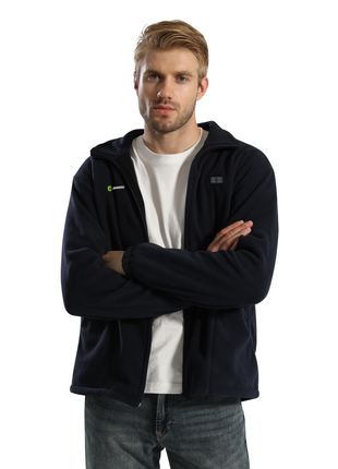 navy mens heated fleece jacket