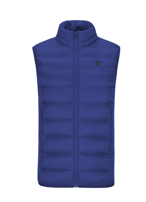 navy one button heated gilet