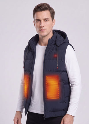 #navy rechargeable heated vest men
