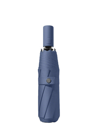 navy thick black coated 3 fold auto umbrella