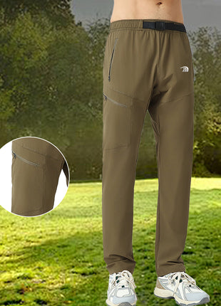 outdoor cargo pants with zippered knee pocket design