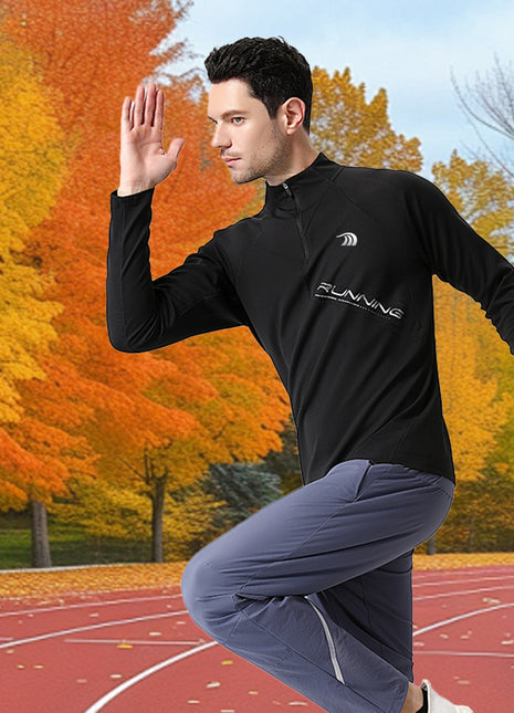 outdoor mens half zip mock neck pullover